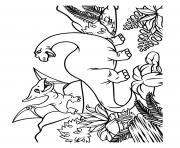 Printable dinosaur cute dinosaur scene with ferns coloring pages