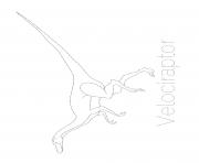 Printable dinosaur velociraptor tracing picture coloring pages