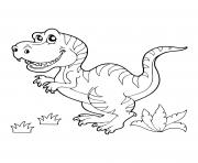 Printable dinosaur cartoon megalosaurus ferns coloring pages