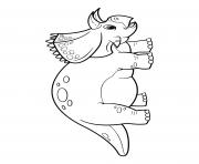 Printable dinosaur cartoon arrhinoceratops coloring pages