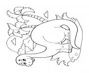 Printable dinosaur cute dinosaur scene for preschoolers coloring pages
