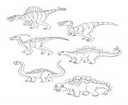Printable dinosaur 6 dinosaurs to color coloring pages