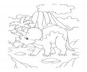 Printable dinosaur triceratops volcano coloring pages