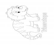 Printable dinosaur cute triceratops for kids coloring pages