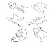Printable dinosaur 6 cute dinos for preschoolers 2 coloring pages