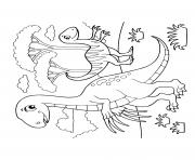 Printable dinosaur cartoon therizinosaur coloring pages