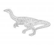 Printable dinosaur running dinosaur doodle for adults coloring pages