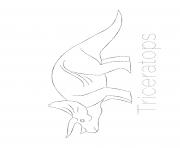 Printable dinosaur triceratops tracing picture coloring pages