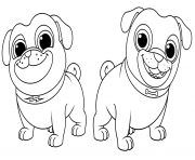 Printable Puppy Dog Pals Two Puppies Together coloring pages