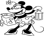 Printable Classic Minnie singing carol coloring pages