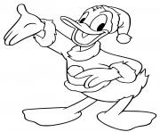 Printable Donald Duck as Santa Claus coloring pages