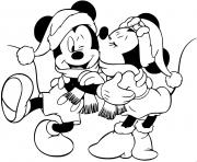 Printable Minnie kissing Mickey coloring pages