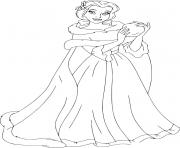 Printable Belle snowball coloring pages