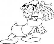 Printable Donald Ducks present coloring pages