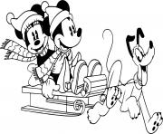 Printable Classic Minnie Mickey Pluto coloring pages