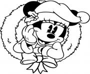 Printable Classic Minnie in a wreath coloring pages