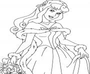 Printable Aurora ready for Christmas coloring pages