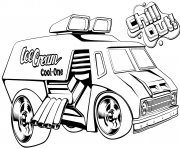 Printable hot wheels ice cream truck coloring pages