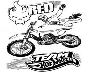 Printable Team Hot Wheels Moto Fly jump coloring pages