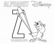 Printable Z for Zazu coloring pages