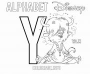 Printable Y for Yax from Zootopia coloring pages