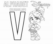 Printable V for Vanellope coloring pages