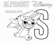 Printable S for Stitch coloring pages