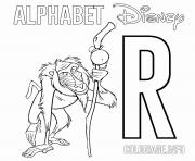 Printable R for Rafiki Lion King coloring pages