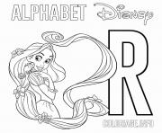 Printable R for Rapunzel Disney coloring pages