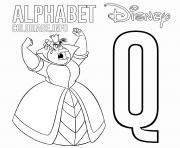 Printable Q for Queen of Hearts coloring pages