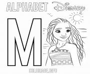 Printable M for Moana Disney coloring pages