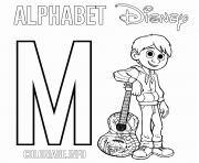 Printable M for Miguel Disney coloring pages