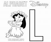 Printable L for Lilo from Lilo and Stitch Disney coloring pages