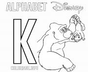 Printable K for Kala from Tarzan coloring pages