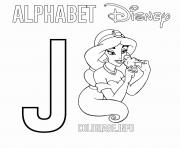 Printable J for Jasmine coloring pages