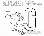 Printable G for Genie coloring pages