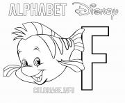 Printable F for Flounder coloring pages