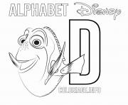 Printable D for Dory coloring pages
