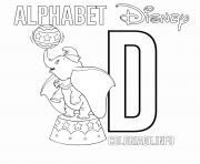 Printable D for Dumbo coloring pages