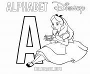 Printable A for Alice coloring pages