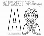 Printable A for Anna from Frozen coloring pages