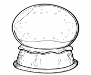 Printable Blank Christmas snow globe coloring pages