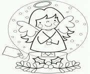 Printable angel snow globe kindergarten coloring pages