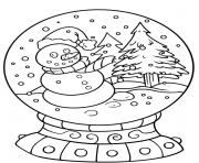 Printable christmas snow globe snowman coloring pages