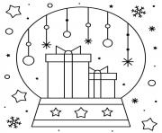 Printable cute snow globe christmas gifts coloring pages