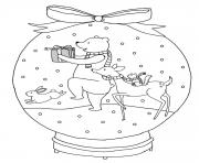 Printable Animals Snowglobe Winter coloring pages
