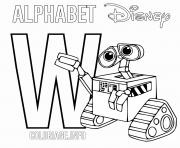 Printable Letter W Wall E Alphabet Disney coloring pages