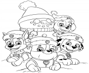 Printable PAW Patrol Christmas coloring pages