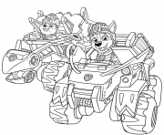 Printable Paw Patrol Dino Rescue Cars coloring pages