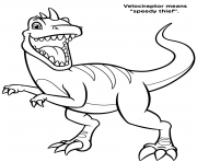 Printable Dinosaur Velociraptor from PAW Patrol Season 7 coloring pages